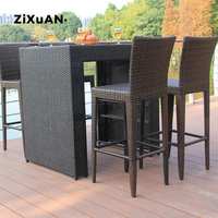 Tabouret de Bar en rotin, mobilier d'extérieur de jardin, bistrot, Bar, Restaurant, patio, chaise et table en rotin, chaise de Bar en osier