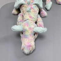 JellyC Adorable Peluche Dragon Arc-en-ciel Tie-Dye avec Ailes Menthe