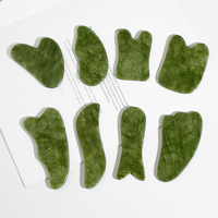 Jade vert Gua Sha masseur de visage Jade naturel pur Guasha outil de soin de la peau écologique Logo personnalisé marque privée Gua Sha ensemble pour