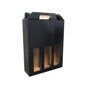 Respetuoso del medio ambiente de papel de Kraft de cerveza de vino portador 2 o 3 botellas portador caja - Product Image 1