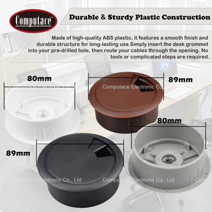 80mm Diameter <b>Desk</b> Cable Grommet, ABS Plastic Wire Hole Cover in Black/White/Gray/Brown Colors, with Hole Saw, for Wires & Cable - Product Image 5