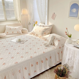 Accogliente gonna da letto 3 pezzi con stampa floreale trapuntata a molla - Product Image 5