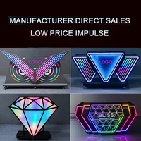 Comptoir de bar lumineux en métal acrylique avec lumières LED, table de stand de DJ dédiée bar et discothèque