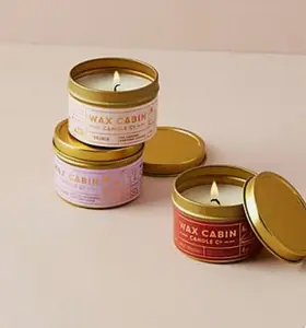 Wholesale 4oz 6oz 8oz luxury empty small round scented candles tin gold white tin candle container metal tin box for candle 4 oz
