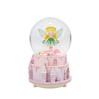 Figurines de fées enchanteresses Globe d'eau de château-Design artisanal exquis pour décor de Noël et scènes de cadeaux Artisanat en résine