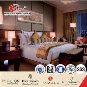 Elegante moderno Hotel Hilton muebles simplificar tela lujo negro roble alto brillo rey tamaño dormitorio conjunto - Product Image 1