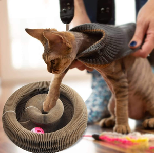 Arranhador Mágico para Gatos em Papelão Redondo, Brinquedo para Gatos para Afiação de Unhas - Product Image 1