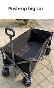Chariot pliable d'extérieur Jerilo-A personnalisé avec roues larges, chariot de jardin, de plage et de camping avec pare-soleil amovible - Product Image 3