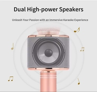 Micrófono Inalámbrico para Karaoke con Altavoz, Micrófono KTV Portátil Recargable para Fiestas en Casa y Canto al Aire Libre