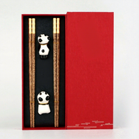 Boîte cadeau repose-baguettes en céramique biodégradable à thème panda, vaisselle de style chinois, design culturel et créatif, souvenir tendance pour