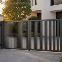 Portails de garage modernes en aluminium résistants aux intempéries avec finition thermolaquée, design de luxe, service de modélisation 3D pour usage résidentiel
