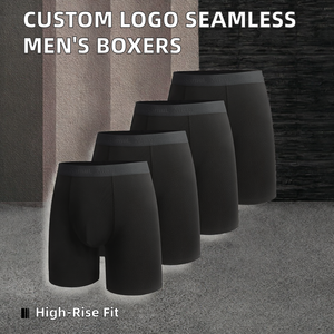 High-Waist Breathable Solid Trunks with Long-Rise High-Rises Boxer <strong>Briefs</strong> <strong>Men's</strong> Underwear - Product Image 3