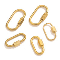 Fermoir fonctionnel en acier inoxydable plaqué sous vide pour bracelets, colliers et perles, boucle à vis pour bijoux, vente en gros