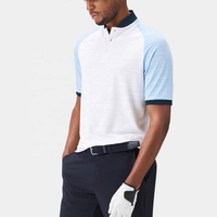 Chemises de golf en jersey jacquard de qualité supérieure, respirantes, anti-humidité, écologiques, séchage rapide, polos de golf pour hommes