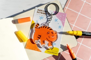 OEM ODM Colgante de acrílico de tigre estilo anime, voluminoso, lindo, con diseño de animal y personaje, <span class=keywords><strong>para</strong></span> mujer - Product Image 1