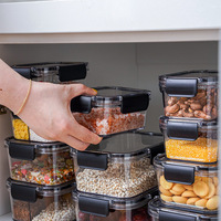 Boîte de conservation des aliments sans BPA récipient de stockage des aliments empilable hermétique en plastique transparent Bento Lunch BoxNo