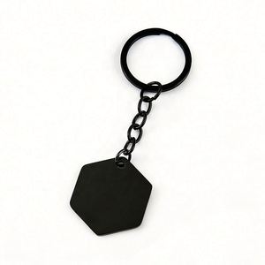 Personnalisation sur mesure, gravure au laser, impression de logo, porte-clés en acier inoxydable, matériau hexagonal vierge, porte-clés en métal - Product Image 5
