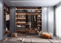 Armoire autoportante sur mesure avec portes vitrées, design moderne, pour chambre à coucher, dressing, école, hôtel