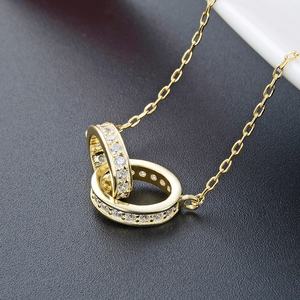 POLIVA Collana Delicata da Coppia in Argento Sterling 925 Placcato <span class=keywords><strong>Oro</strong></span> con Zirconia Cubica Gioielli Bijoux - Product Image 2