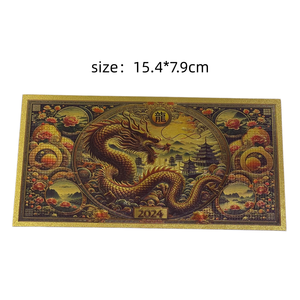 Groothandel 2024 Fengshui Chinese Draak Waterdichte Plastic Gouden Folie Bankbiljetten Set Collectie voor Cadeau - Product Image 3