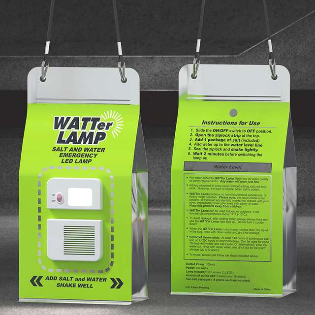 Portable and Eco-Friendly: LED Saltwater Emergency Lamp for Outdoor Camping and Lighting