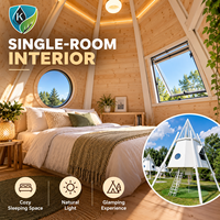 Bungalow Portable Prêt à l'Aventure, Extérieur Anti-Rouille, Idéal pour les Escapades de Fin de Semaine, Aménagement Durable avec Terrasse, Maison Préfabriquée pour Camping-Familial