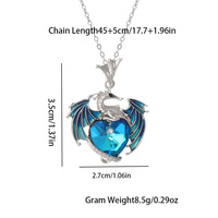 Collier élégant en alliage plaqué or pour femmes, inspiré de la tendance Dragon volant en forme d'anneau multicolore Pierre de naissance