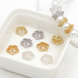 ที่ใส่ดอกไม้เซอร์คอน ชุบทองแดง 18K ทอง เงิน อุปกรณ์ทำเครื่องประดับ DIY C21 - Product Image 2