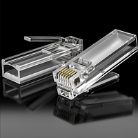 Connecteur Ethernet RJ11 mâle en cuivre pur 6P6C non blindé extra long personnalisé, plaqué or, certification ISO9001/ROHS pour