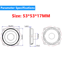 Speaker Subwoofer Multimedia OEM Persegi 53MM 53x17MM 4Ohm 3W, Kustomisasi Speaker Audio Bluetooth, Komponen Akustik, ROHS