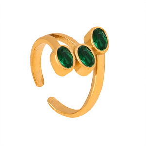 Anillo de Eternidad con Perlas, Estilo Vintage, Colorido y Moderno, para Boda, Verano 2025, Chapado en Oro de 18K, Acero Inoxidable - Product Image 6