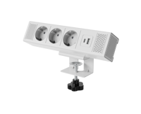 Multiprise professionnelle OMNI 16A avec protection contre les surtensions, 3 ports USB-C à charge rapide, hub de bureau pour ordinateur portable, idéale pour les bureaux ouverts, certifiée CE