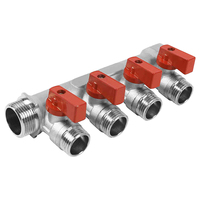 Manifold Pex 2-4 Voies Fabricants de collecteurs en laiton nickelé utilisés pour les systèmes de chauffage par le sol intérieur Vannes collectrices en laiton