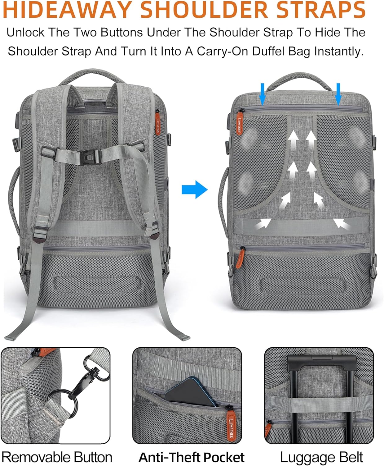 Travel Laptop Backpack 42L - Flight Approved & Anti Theft