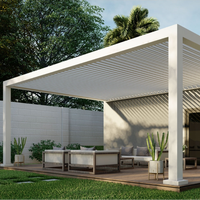 Pergola motorisée électrique moderne en aluminium à lames orientables, revêtement poudré, pour jardin, terrasse et balcon, toutes saisons, 4x3 et 3x4