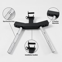 Poignée réglable multi-positions pour barre T Landmine avec poignées moletées chromées, accessoire de barre d'haltères pour la musculation en salle de sport