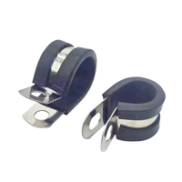 Collier de serrage galvanisé pour tuyau, doublé de caoutchouc, pour ligne de carburant automobile turbo, plaqué zinc, avec coussinets EPDM, support de fixation de tuyau de type R