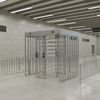 Système tourniquet de contrôle d'accès RFID pleine hauteur à double voie
