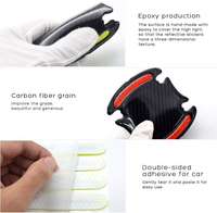 Protection de poignée de porte de voiture universelle en fibre de carbone réfléchissante, autocollants de protection anti-rayures haut de gamme pour voiture, vente chaude