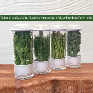 Upgraded Herb Freshness Keeper Plastic Jar Extends Shelf Life Cilantro <strong>Basil</strong> Leafy Greens Leak-Proof Storage <strong>Container</strong> - Product Image 2