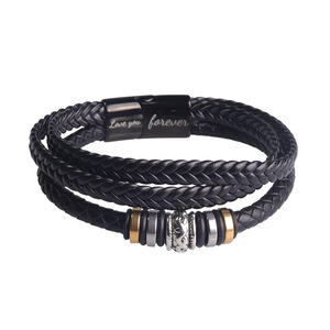 <b>Mens</b> Gold Bracelet Cross Border Multi Verified Manufacturer for Wholesalers Gunmetal Plated Technical High Grade Titanium Steel - Product Image 3