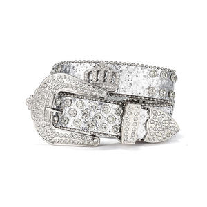 Sınır ötesi Punk taç Trendy kemer kakma Rhinestone Sequins erkek kadın moda kaya tarzı alaşım toka erkek kadın kemeri - Product Image 3