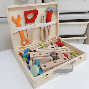 Juego de Herramientas de Simulación de Madera para Reparaciones, Juguete Educativo para Niños y Niñas de 4 a 6 Años, Pequeño <span class=keywords><strong>Carpintero</strong></span> en Práctica - Product Image 1