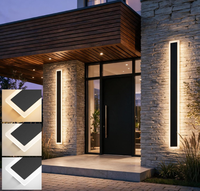 Applique murale LED extérieure, 23,6 pouces, applique murale moderne LED pour porche et patio, éclairage extérieur noir, applique murale pour entrée