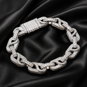 Pulsera de Plata 925 con Moissanita de Corte Brillante Engastada en Bisel, Estilo Hip Hop, Unisex, para Uso Diario y Moda Urbana, Joyería de Moda - Product Image 2