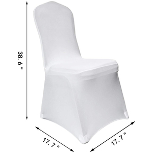 White Scuba Spandex <b>Stretch</b> Wrinkle Free Durable <b>Machine</b> Washable Universal Size Wedding Chair Covers - Product Image 2