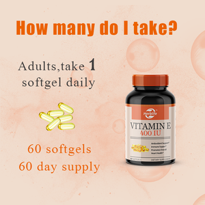 OEM ODM Hot-sale Vitamine <span class=keywords><strong>E</strong></span> <span class=keywords><strong>400</strong></span> IE Softgels (180mg DL-Alpha) - Antioxidant, Haar-, Nagel- & Huidondersteuning, Cardiovasculaire ondersteuning - Product Image 3