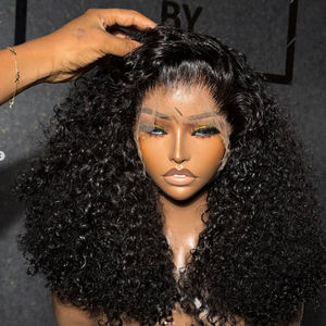 Парик из бразильских натуральных волос с кружевной основой, плотность 250%, волосы необработанные, афро-кудрявые, глубокая волна, фронтальный парик для чернокожих женщин - Product Image 2