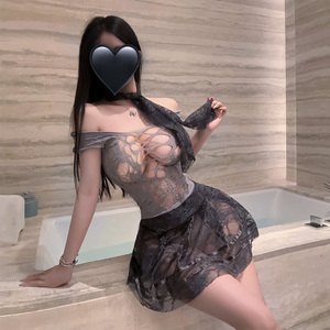 Эротическое белье: Сексуальное кружевное платье средней плотности, модель 031, с отрывной сеткой, ажурное, полностью прозрачное, соблазнительное, с открытым декольте - Product Image 6