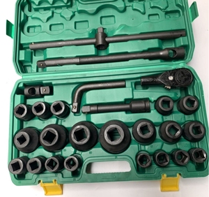 3/4 robuste 26 pièces ensemble d'outils à douille pistolet à course clé à douille hexagonale/12 côtés grand modèle pneumatique - Product Image 5